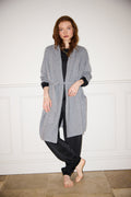 Silver Grey Pure Cashmere Robe