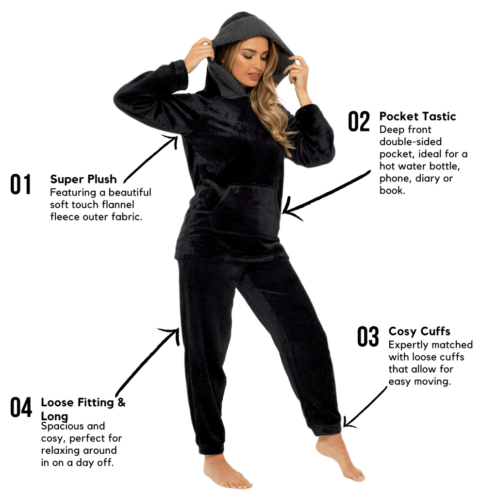 Hooded Sherpa Fleece Pyjama Set