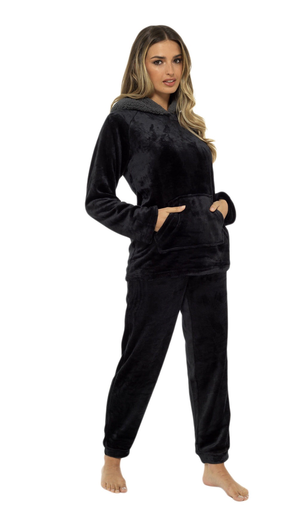 Hooded Sherpa Fleece Pyjama Set