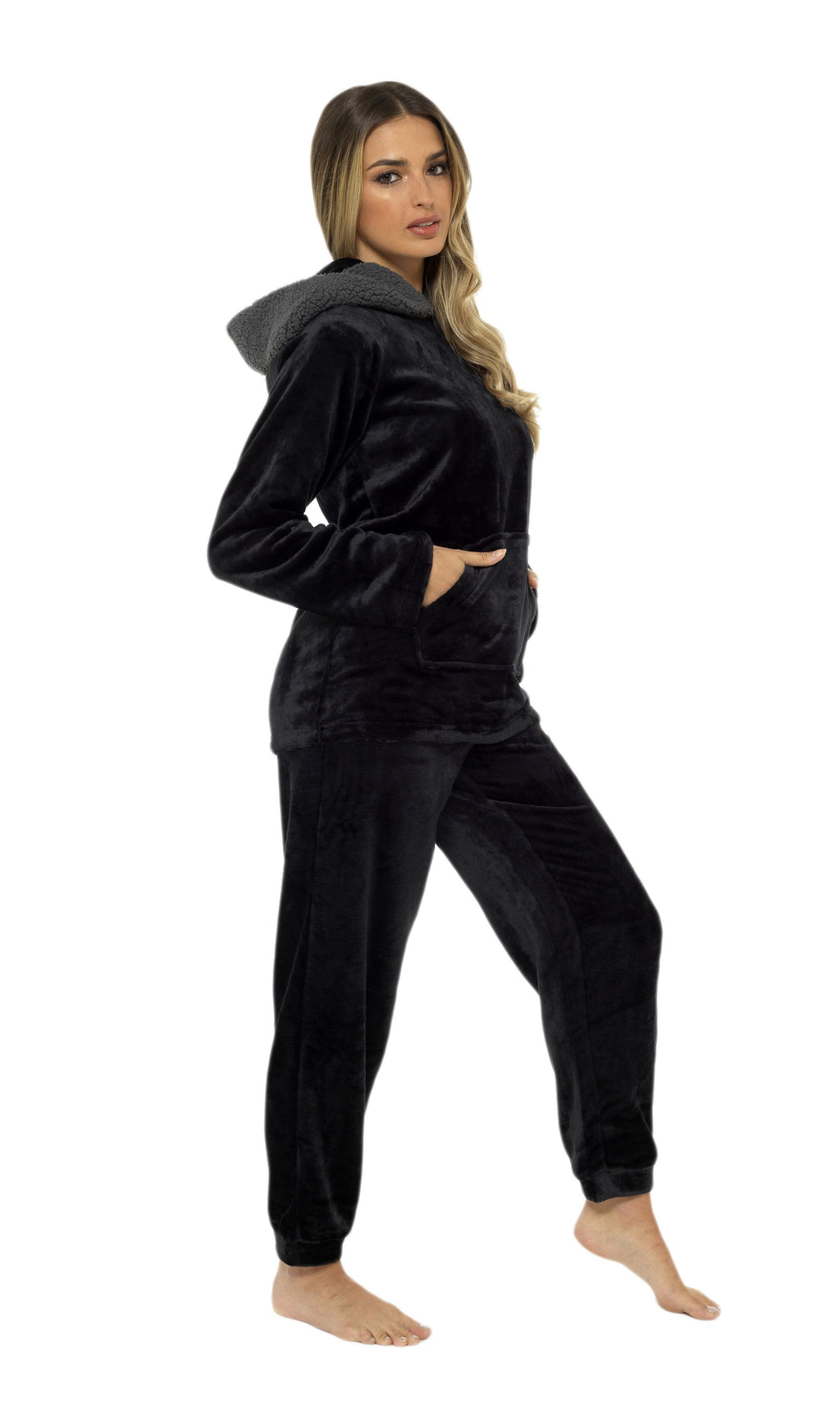 Hooded Sherpa Fleece Pyjama Set