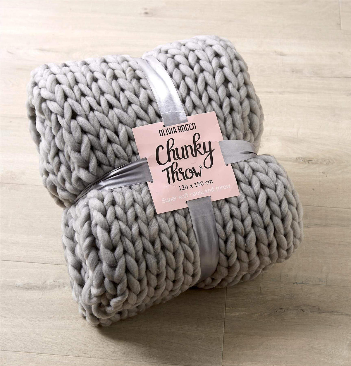 Chunky Cable Knit Throw Blanket