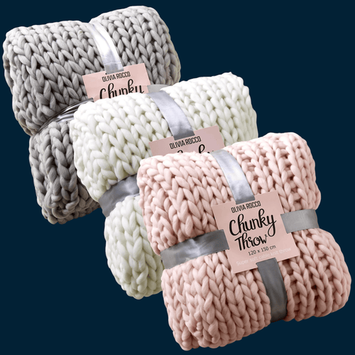Chunky Cable Knit Throw Blanket
