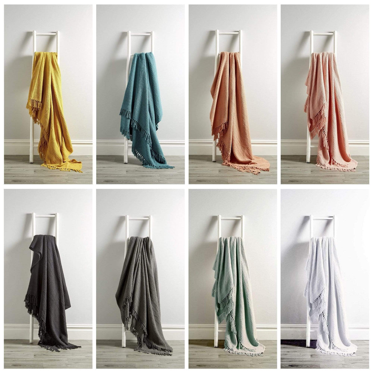 Handwoven Cotton Honeycomb Throw