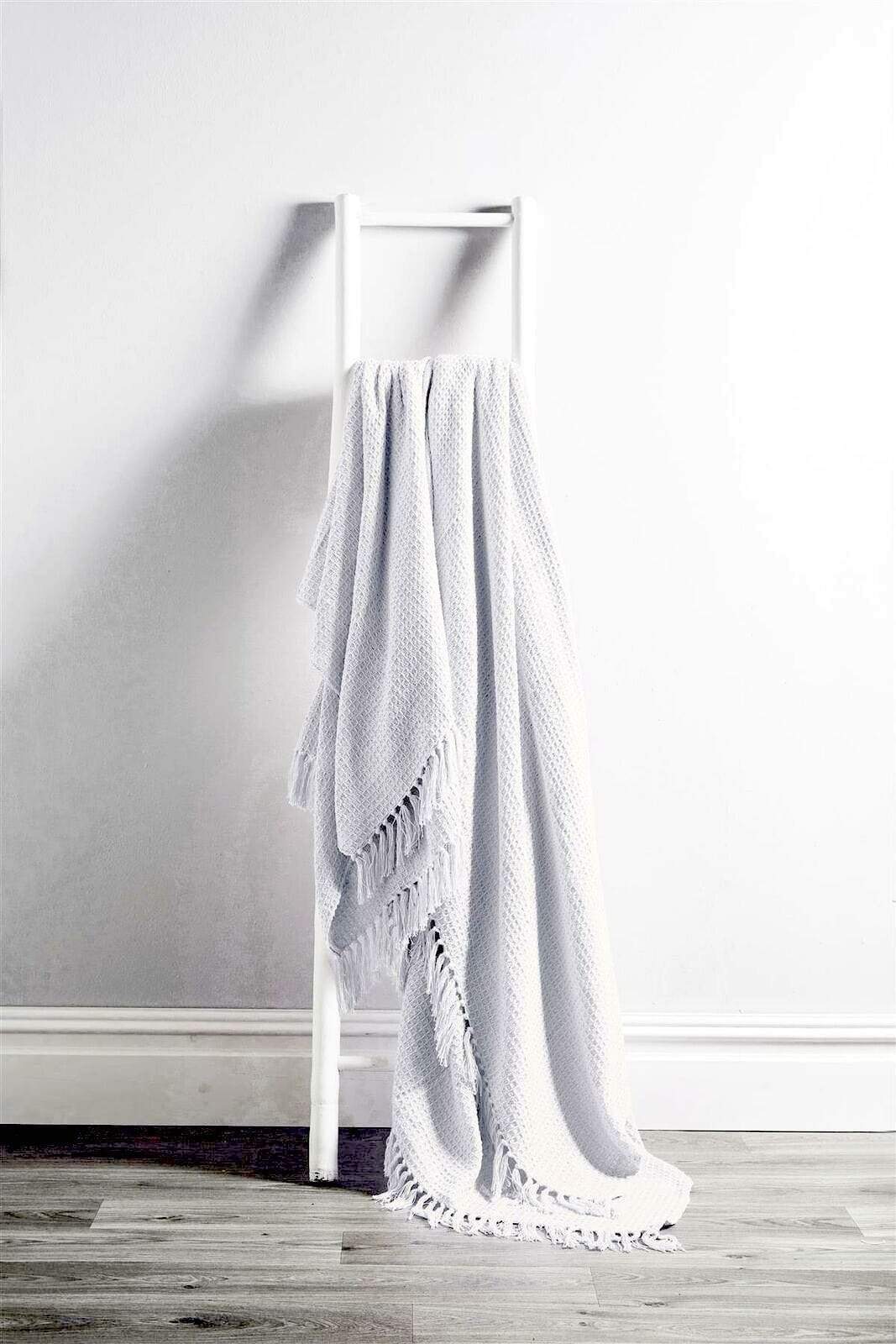 Handwoven Cotton Honeycomb Throw