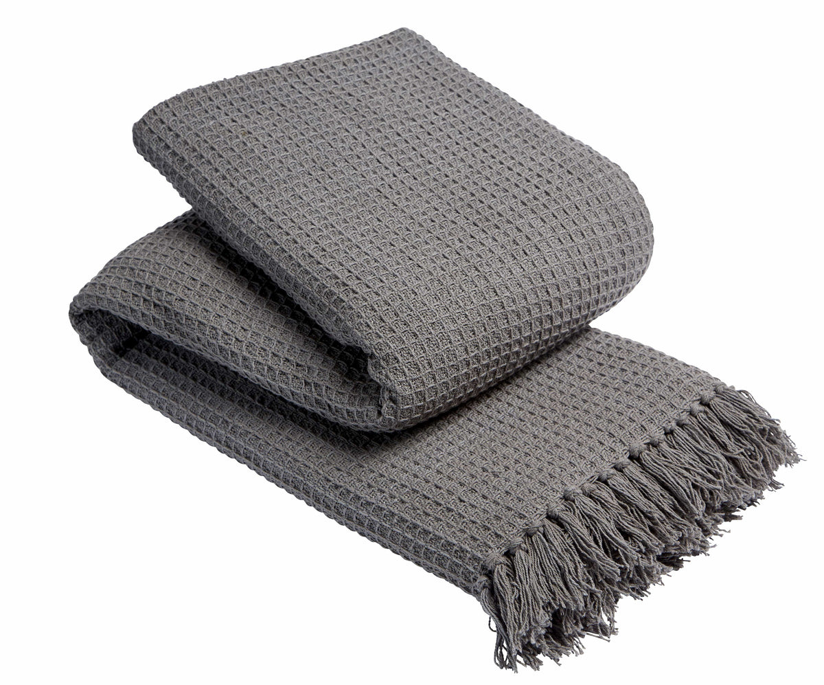 Handwoven Cotton Honeycomb Throw