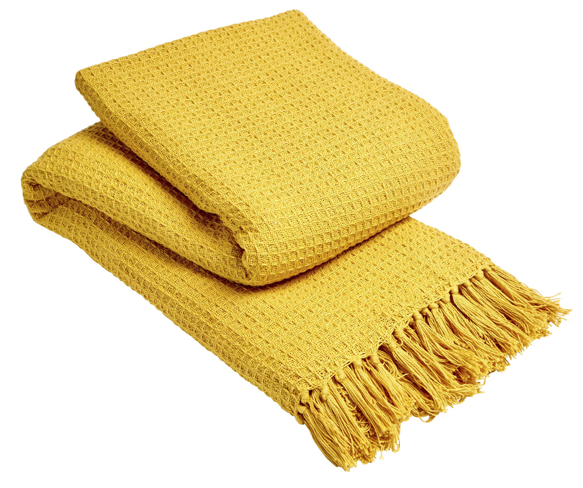 Handwoven Cotton Honeycomb Throw