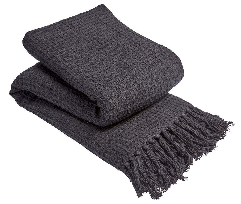 Handwoven Cotton Honeycomb Throw