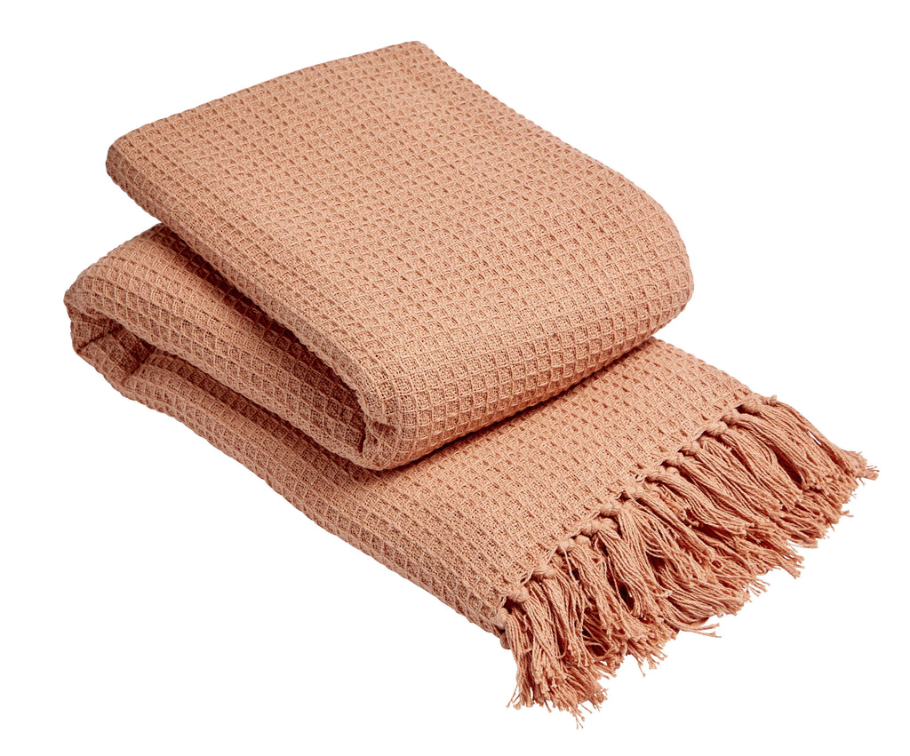 Handwoven Cotton Honeycomb Throw