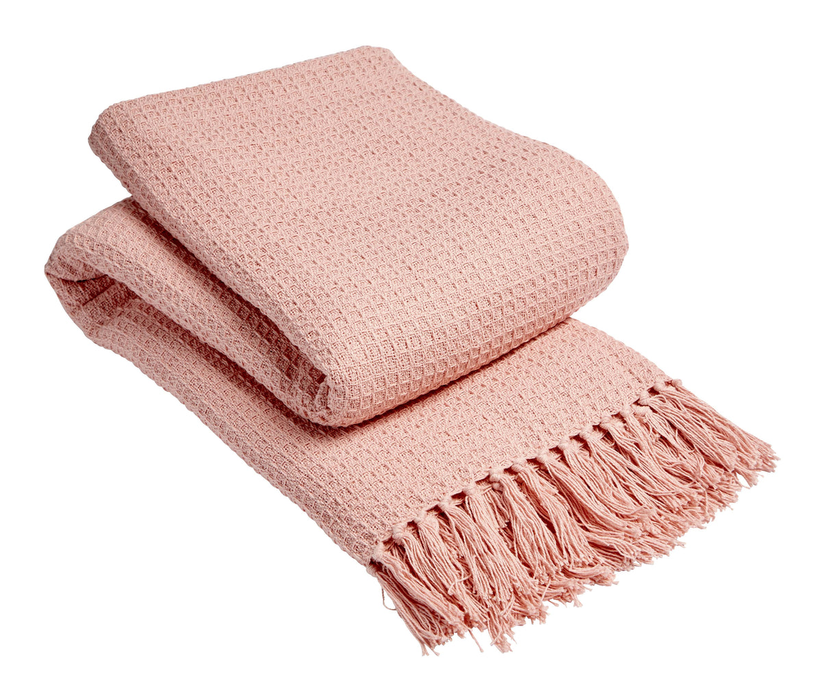 Handwoven Cotton Honeycomb Throw