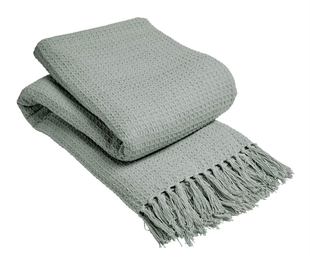 Handwoven Cotton Honeycomb Throw