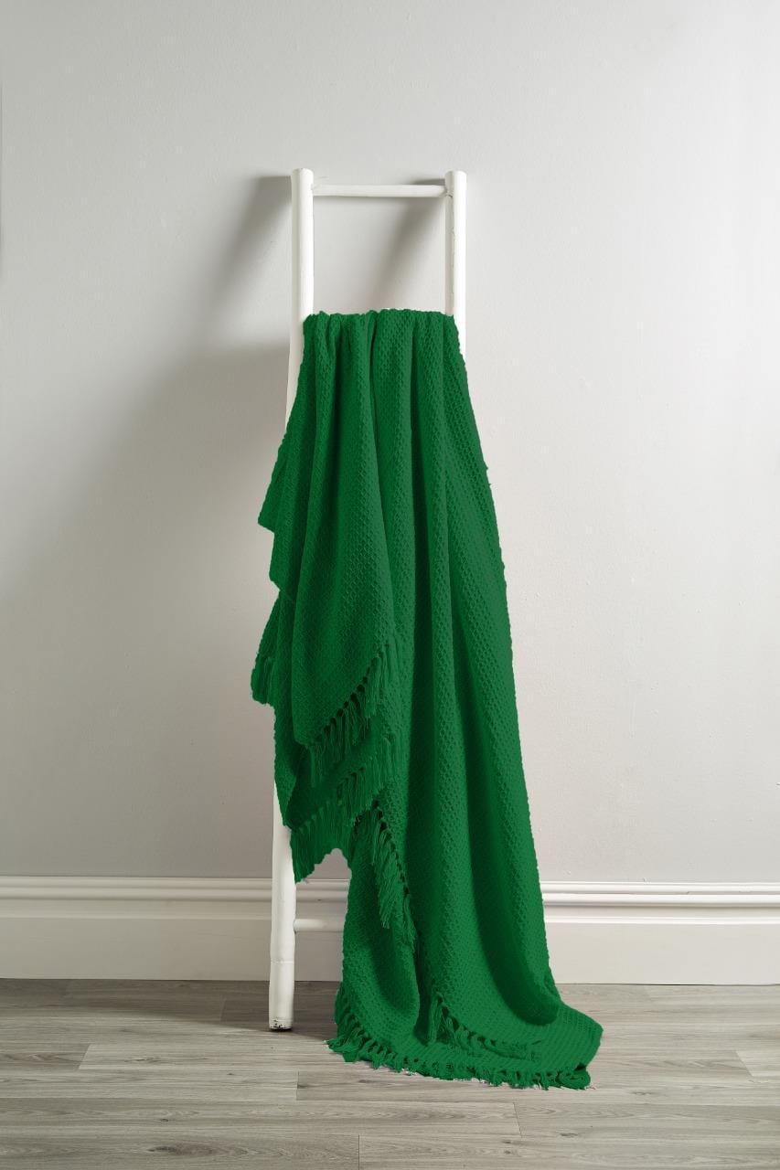 Handwoven Cotton Honeycomb Throw